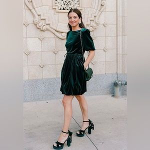 Nicola Bathie for Antonio Melani Green Velvet Dress NWT